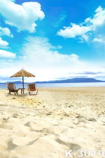 Summer Holiday Leisure Chairs Sandy Beach Photo Prop Background