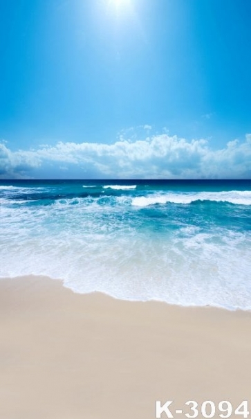 Summer Sunny Day Blue Sky White Clouds Seaside Beach Photo Drop Background