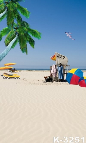 Summer Holiday Coconut Tree Beach Affordable Photography Backdrops