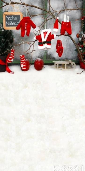  Christmas Hat Clothes Socks Gloves Vinyl Photo Backdrops Christmas Photography