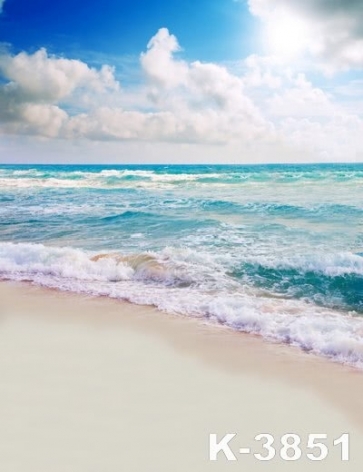 Scenic Seaside Beach Sea Waves Photo Backdrops for Pictures
