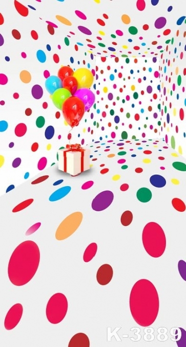  Colorful Dot Space Children Photo Background Vinyl Backdrops For Photography