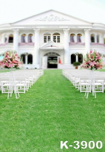 Outdoor Green Grass Wedding Venue Vinyl Photography Backdrops