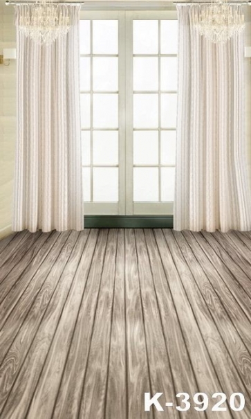 Wood Floor Curtain Window Background Indoor Studio Backdrop
