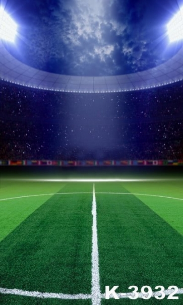 Personalized Green Grassland Football Field Large Photography Backdrops