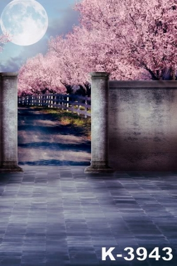 Countryside Pink Peach Blossom Forest Scenic Photography Studio Background