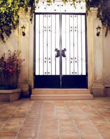 Courtyard Iron Gate Wedding Photo Backdrops Vinyl Backdrops