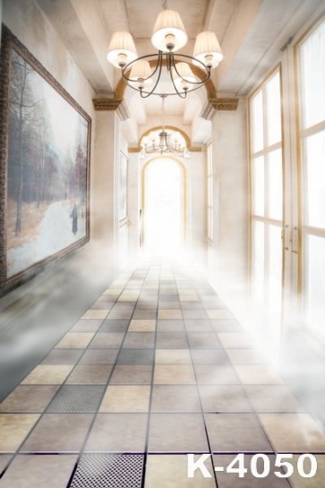 Wedding Auditorium Long Corridor Indoor Vinyl Photography Backdrops