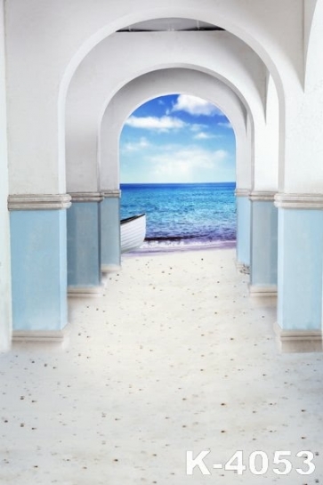 Sandy Beach Passageway to the Sea Wedding Photo Backdrops Studio Background