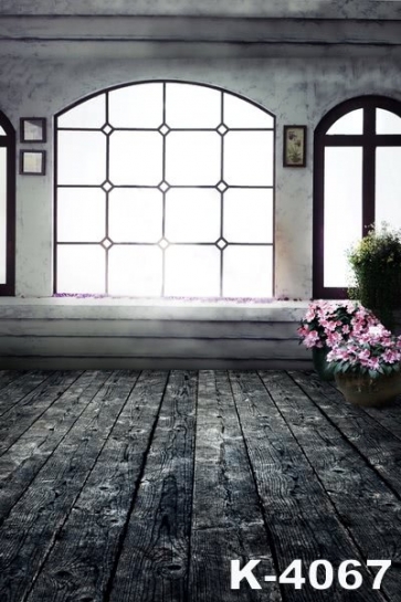 Old Plank Floor Windowsill Flowers Studio Background Wedding Photo Backdrops