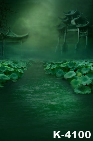 Green Lotus Leaf Vinyl Photography Scenic Backdrops
