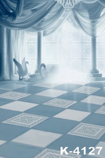 Dreamy Palace Swans Romantic Wedding Photo Backdrops Studio Background