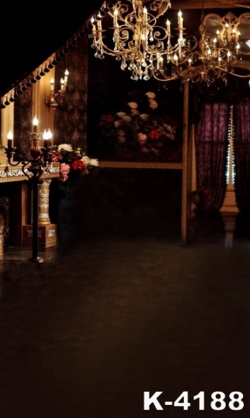 British Style Large Chandelier Hall Wedding Photo Backdrops