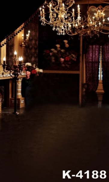 British Style Large Chandelier Hall Wedding Photo Backdrops