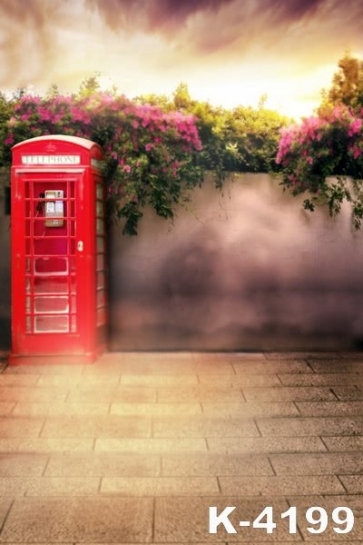 Scenic Backdrops Telephone Booth Studio Background Vinyl Photography Backdrops