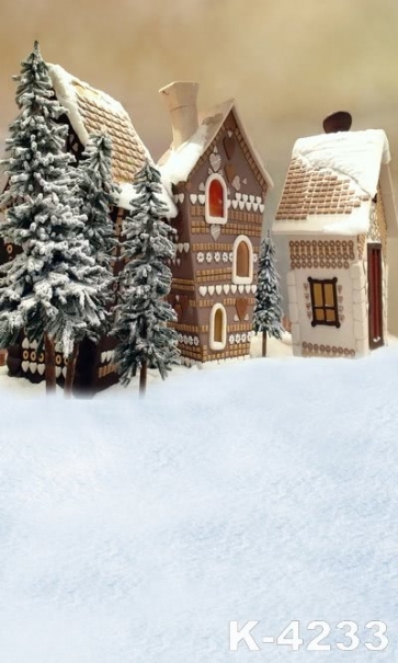 Biscuit Chocolate House Christmas Tree Snow Christmas Background