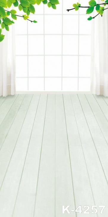  Concise Glass Window Wooden Floor Vinyl Children Photography Background