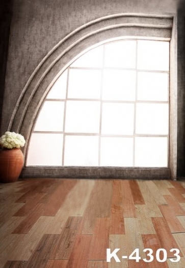 Quarter Circular Window Wood Floor Affordable Picture Backdrop