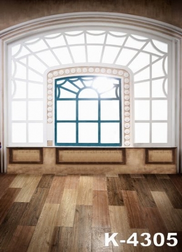Big Square Window Indoor Wood Floor Photography Backdrops