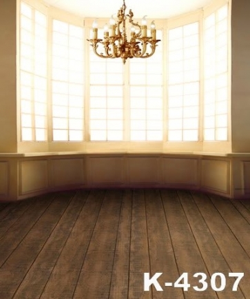 Bright Window Large Chandelier Wood Floor Large Photography Backdrops