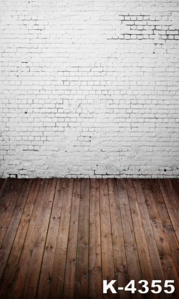 Wooden Floor Custom Background Plain White Brick Wall Backdrops