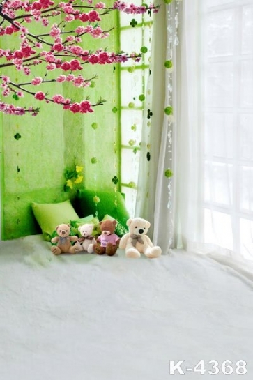 Toy Bear Pillow Flower Baby Photography Props Window Backdrop