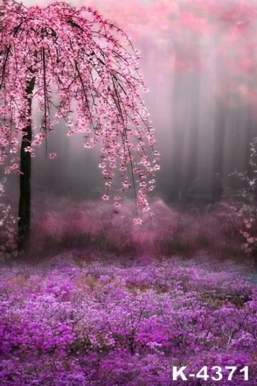 Fantastic Wonderland Pink Purple Flowers Scenic Photography Photo Backdrops