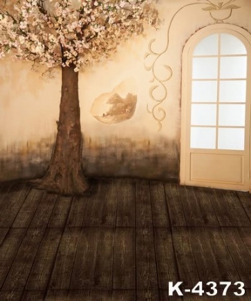 Tree Full of Flowers in House Wedding Photo Wall Backdrop