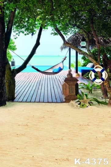 Hammock Seating Area Beach Backdrop Custom Background