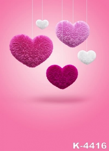 Lovely Hearts Pink Background Baby Shower Vinyl Backdrop
