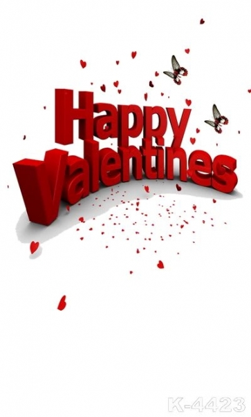 Red Three-dimensional Letters Happy Valentines Photo Drop Background