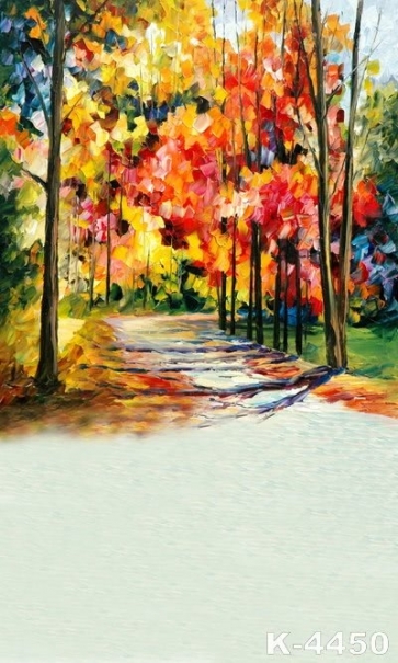 Autumn Oil Painting Grove Personalized Wall Backdrops 