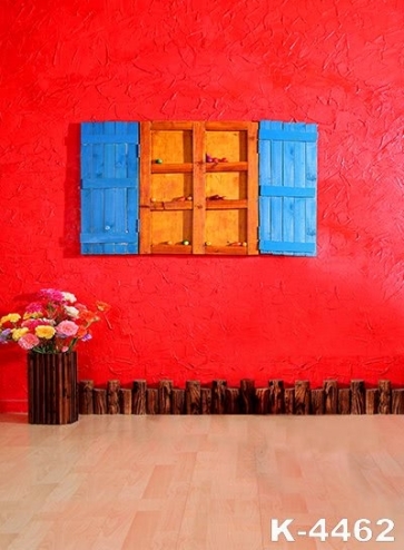 Red Mud Wall Window Custom Rural Backdrops For Baby Photography Props