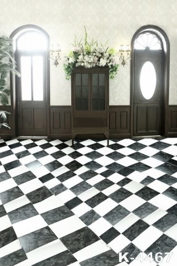 Black White Floor Tiles Indoor Professional Photography Backdrops