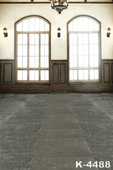 Dark Grey Floor Tiles Bright Windows Large Photography Backdrops