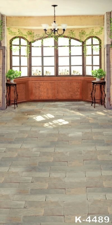 Vintage Brick Floor Large Windows Indoor Professional Photo Backdrops