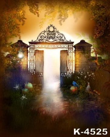 Fairy Tale Gate Oil Painting Personalized Backdrop Vinyl Photo Backdrops