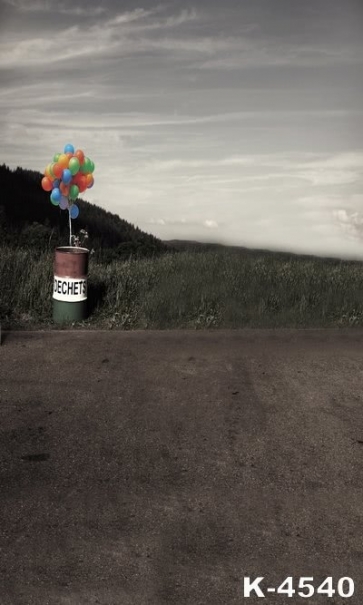 Multicolor Balloons Tied to Oil Drum Rustic Backdrops for Photography