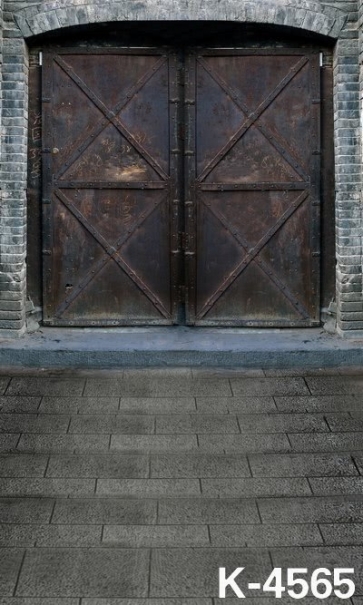 Bricks Wall Iron Gate Doorway Backdrop Studio Photography Background Decoration Prop