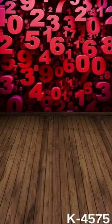 Personalized Stereoscopic Red Numbers Plank Floor Vinyl Photography Backdrops
