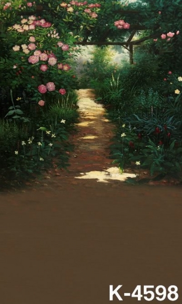 Shady Path Oil Painting Personalized Vinyl Photography Backdrop