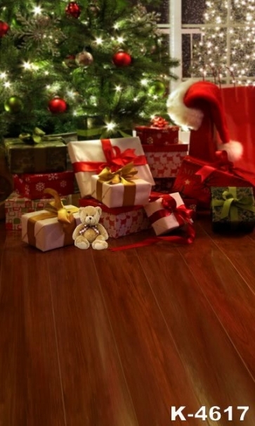  Christmas Tree Hat Gift Box Rustic Christmas Backdrop