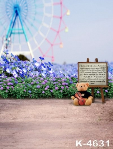 Ferris Wheel Flower Photography Background Baby Backdrop