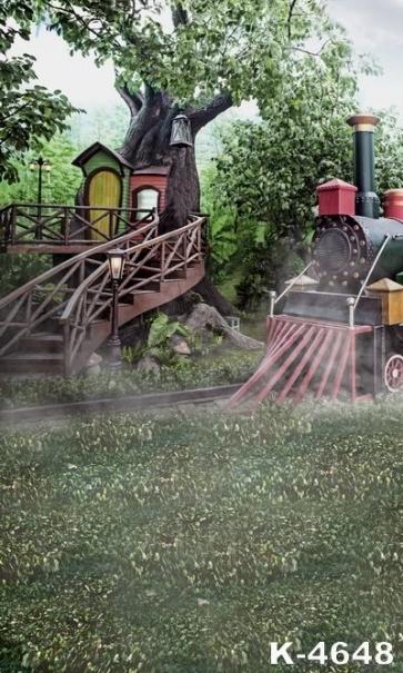 Tree House in the Forest Train Scenic Wall Vinyl Background Backdrops