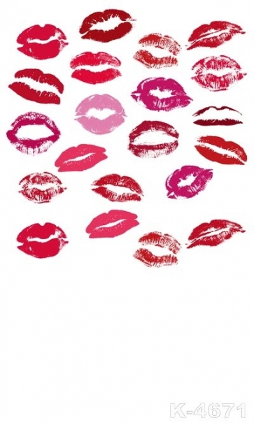Different Red Lips White Personalized Vinyl Photo Backdrops