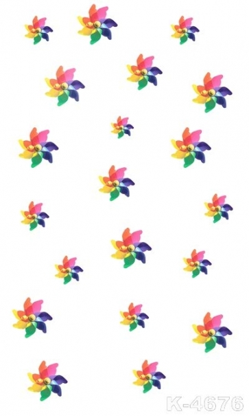 Seven Colored Windmill White Background Baby Shower Backdrop