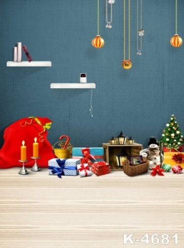 Christmas Atmosphere Wooden Floor Children's Photography Backdrops