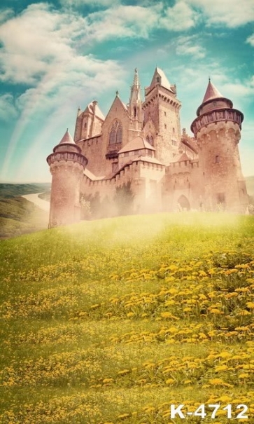 Old Castle Building Flower Backdrop Scenic Backdrops Studio Background Vinyl Photography Backdrops