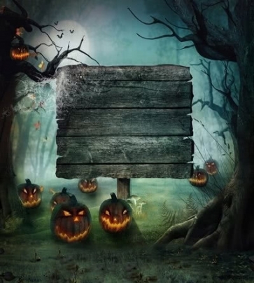Forest Night Moon Pumpkin Photography Halloween Backdrops