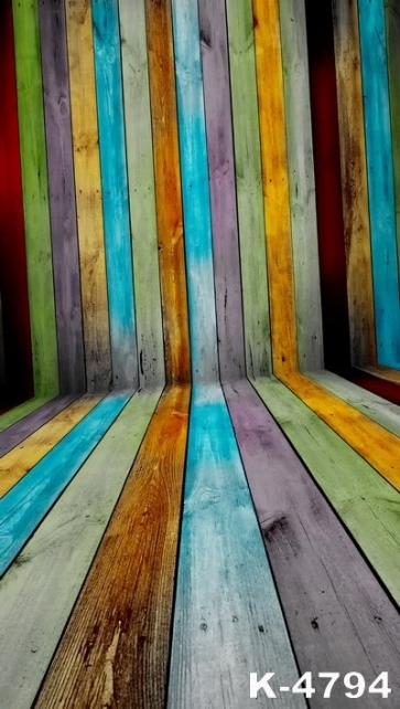 Multicolor Wooden Floor Wall Background Vinyl Custom Photo Backdrops